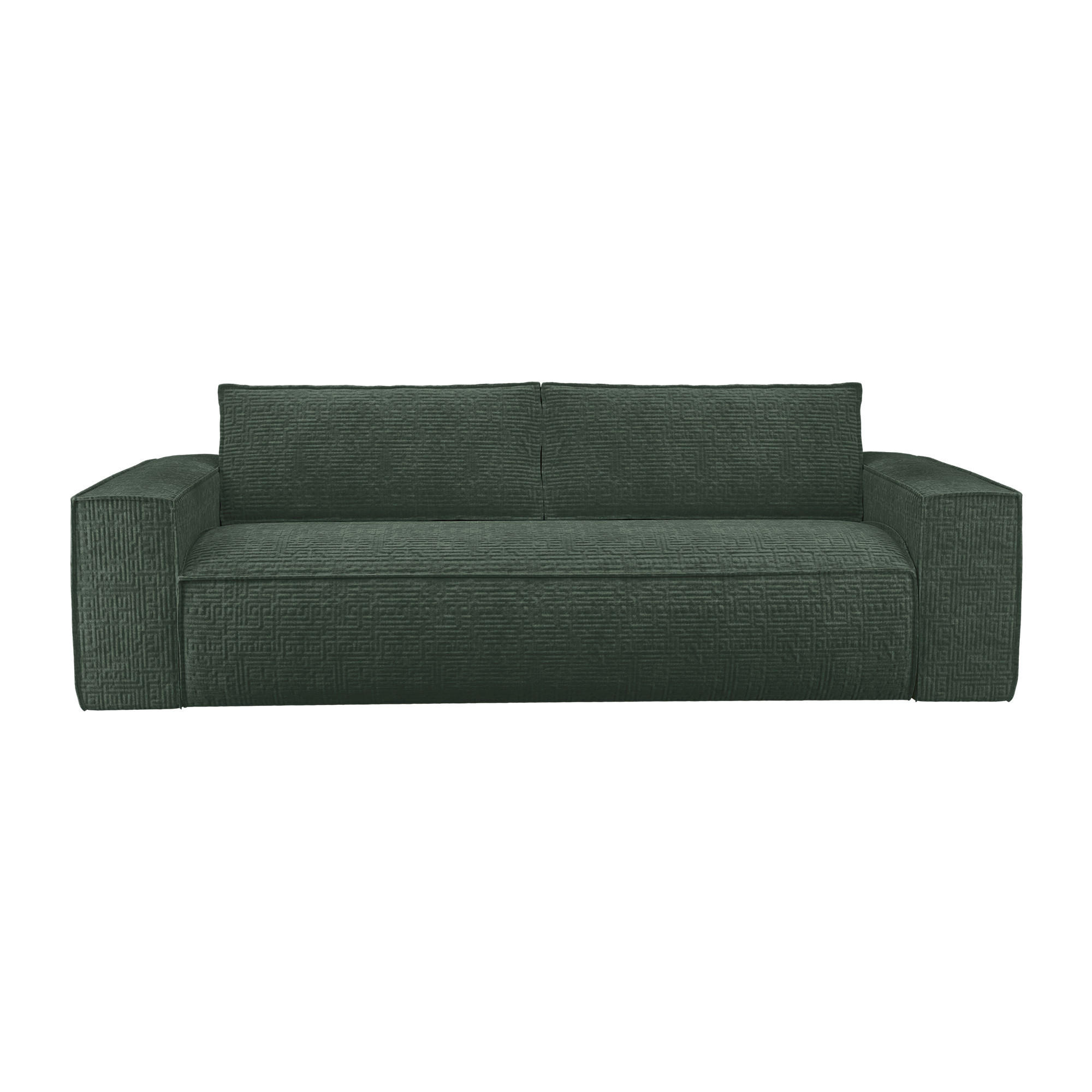 SCHLAFSOFA GERADE Samt Smaragdgrün 216cm - Smaragdgrün, Textil (216/90/100cm) - Sia Home