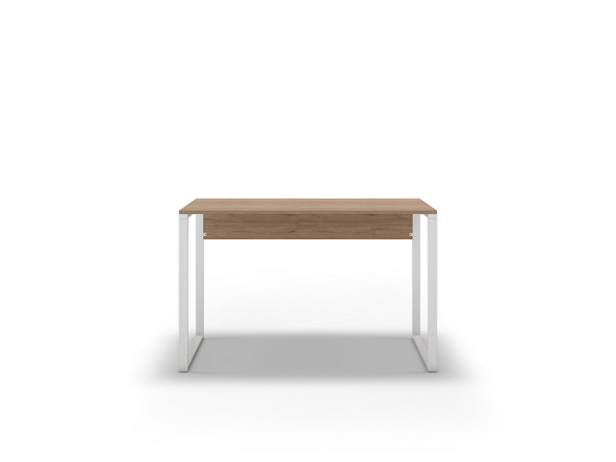 SCHREIBTISCH Inna Eiche 100/60/75 cm - Eichefarben/Weiß, Holzwerkstoff/Metall (60/100/75cm) - Decortie