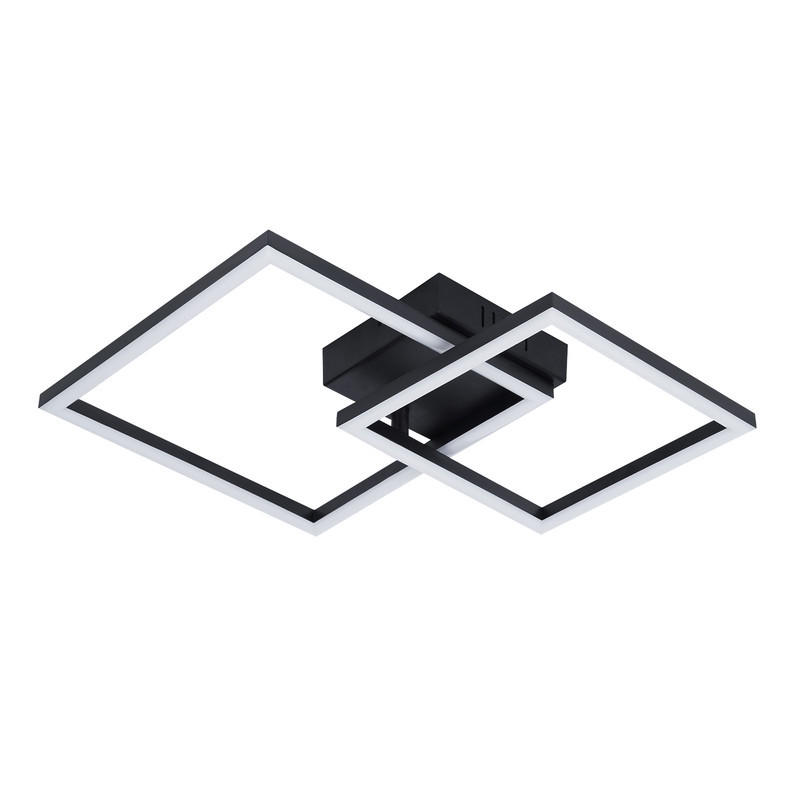 LED-DECKENLEUCHTE Lounder 34.5/34.5/6.7cm - Schwarz, Kunststoff (34.5/34.5/6.7cm) - Nettlife