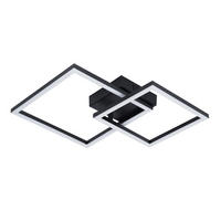 LED-DECKENLEUCHTE Lounder 34.5/34.5/6.7cm - Schwarz, Kunststoff (34.5/34.5/6.7cm) - Nettlife