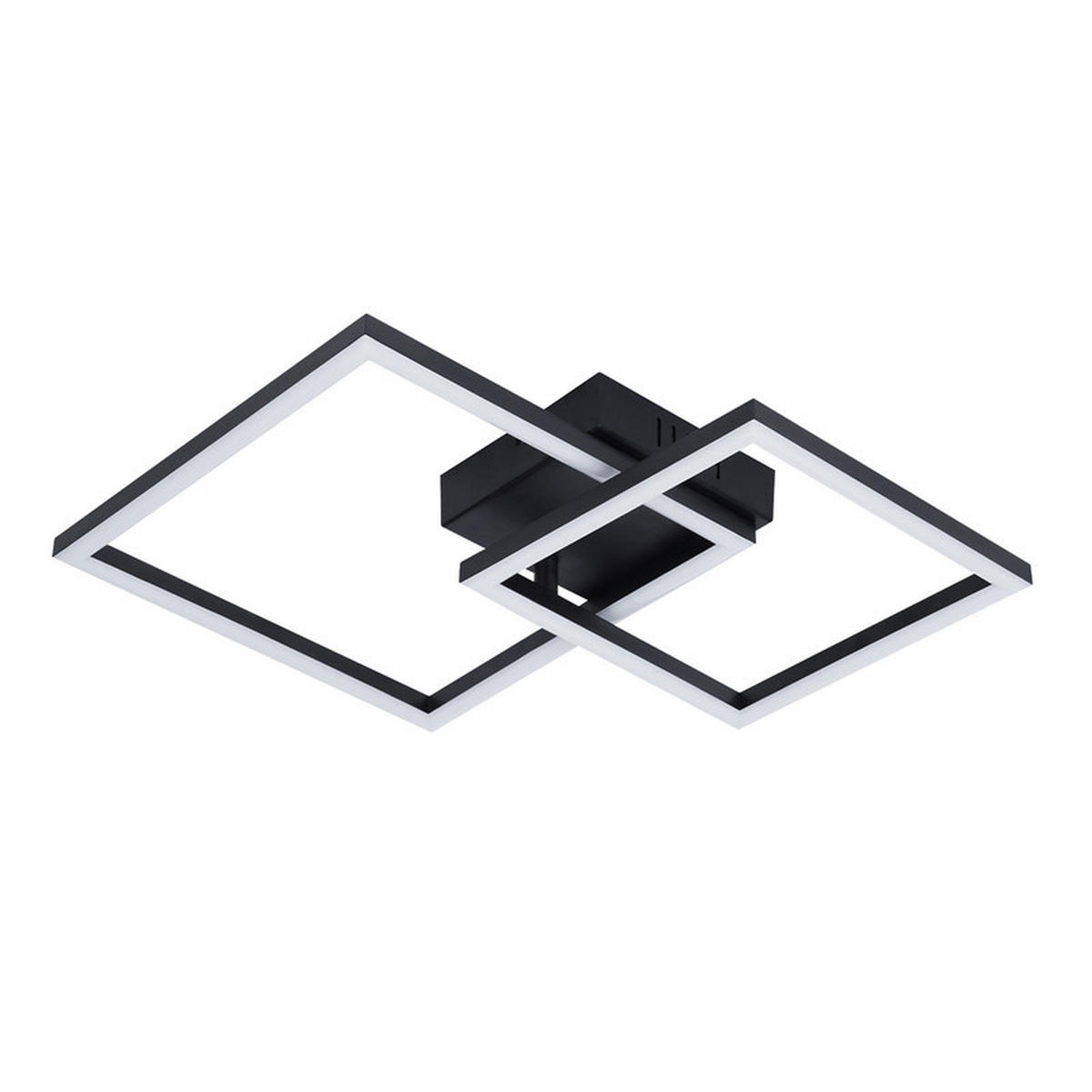 LED-DECKENLEUCHTE Lounder 34.5/34.5/6.7cm - Schwarz, Kunststoff (34.5/34.5/6.7cm) - Nettlife