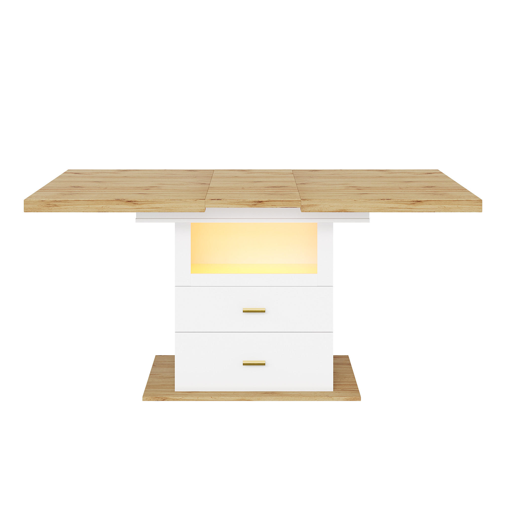 AUSZIEHTISCH Weiß 110-140/80/75 cm - Weiß, Holz (80/110/75cm) - PANGIVO