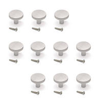 MÖBELKNÖPFE Uppsala, Durchmesser 30mm, Aluminium, rostfrei eloxiert 10er-set - Edelstahlfarben, Metall (3/3/3cm) - EMUCA