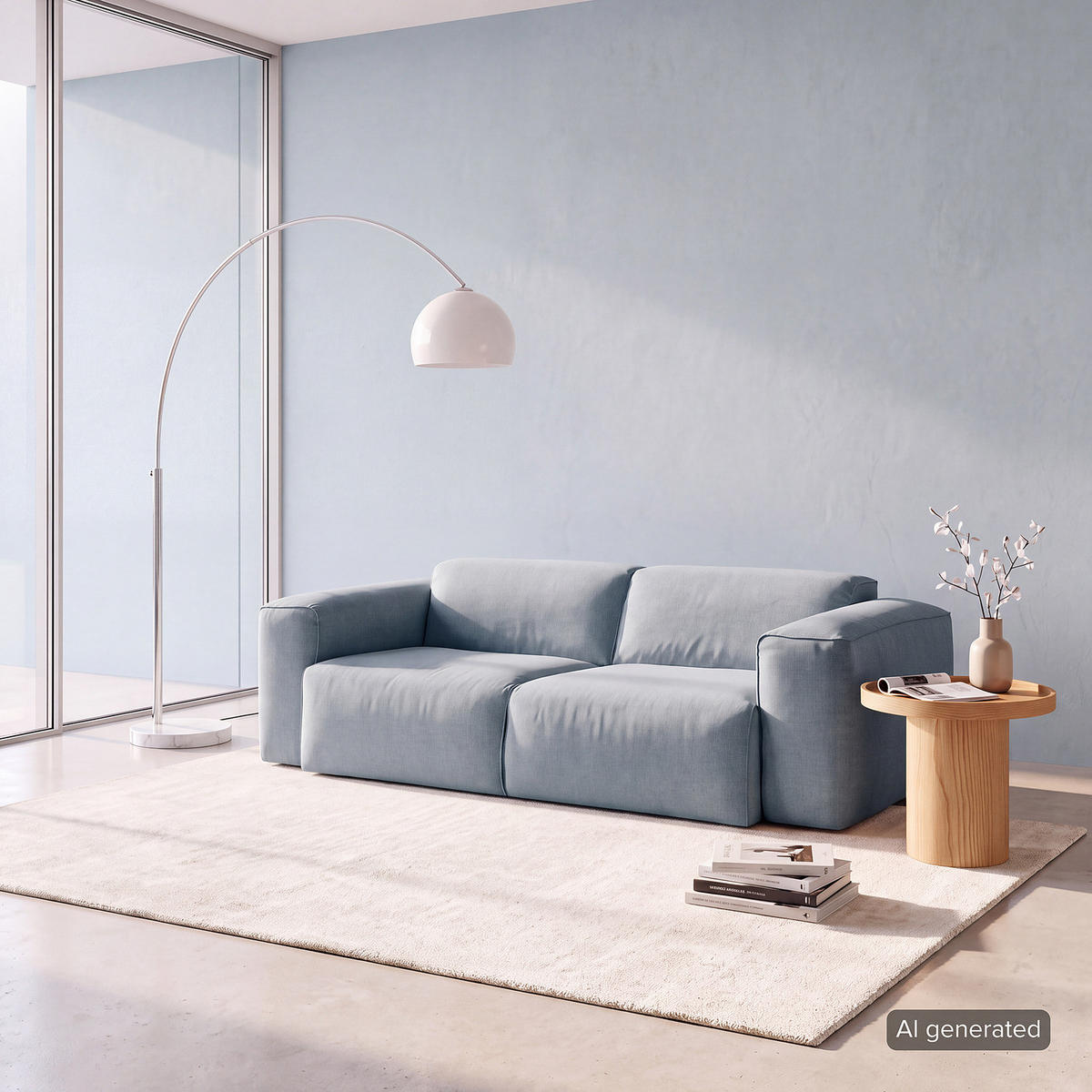 2-SITZER SOFA - Blau/Schwarz, Kunststoff/Textil (220/71/102cm) - home24