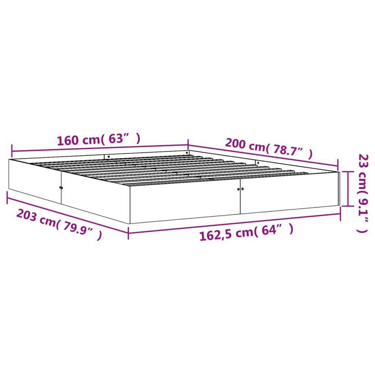 MASSIVHOLZBETT Ohne Matratze Wachsbraun 160/200 Kiefernholz - Braun, Holz (160/200cm) - vidaXL