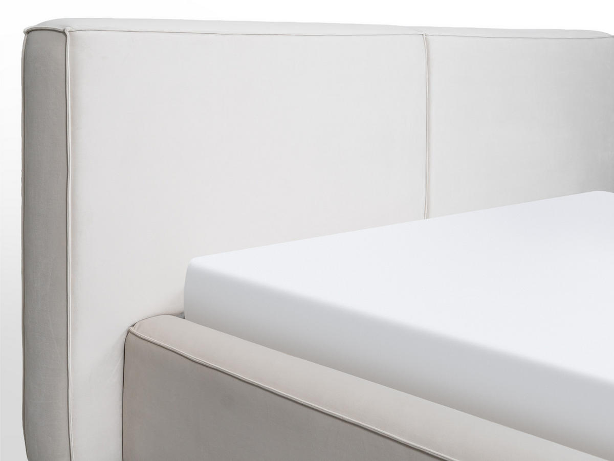 POLSTERBETT Jodie XL Beige 180/200 cm Samt mit Bettkasten - Beige, Textil/Metall (180/200cm) - wonello