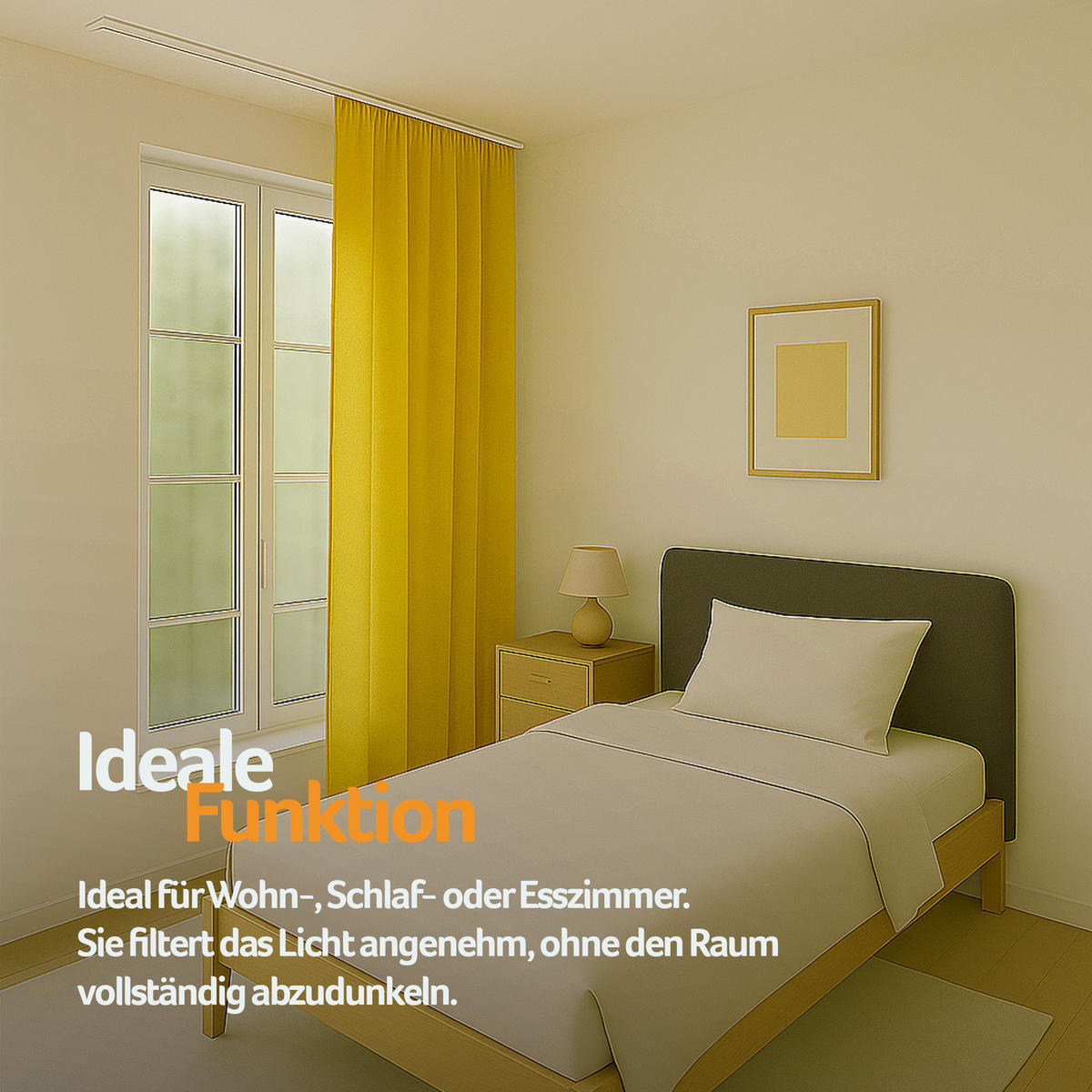 VORHANG Blickdicht ( 140x145cm ) mit Kräuselband / Universalband in Gelb - Hellgelb, Textil (140/145cm) - Bestlivings
