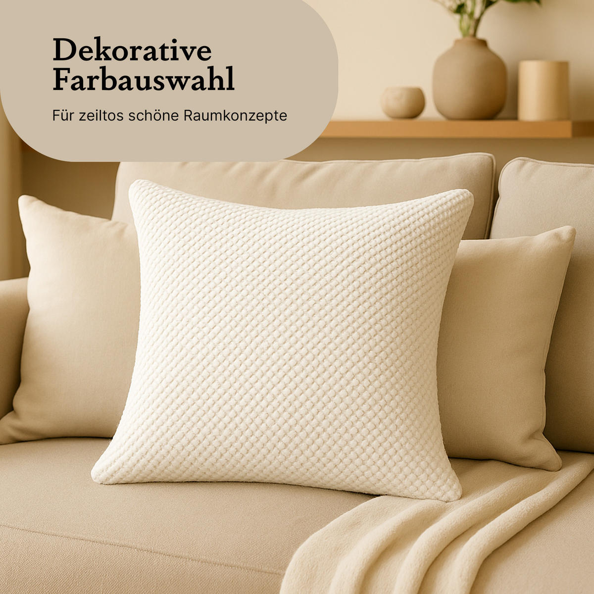 KISSENHÜLLE "Bubble" 60 cm x 60 cm in 3 Farben Offwhite - Weiß, Textil (60/60cm) - Bestlivings