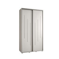 SCHWEBETÜRENSCHRANK 235,2/130/60 2-türig - Silberfarben/Weiß, Holz/Metall (130/235/60cm) - Abiks Möbel