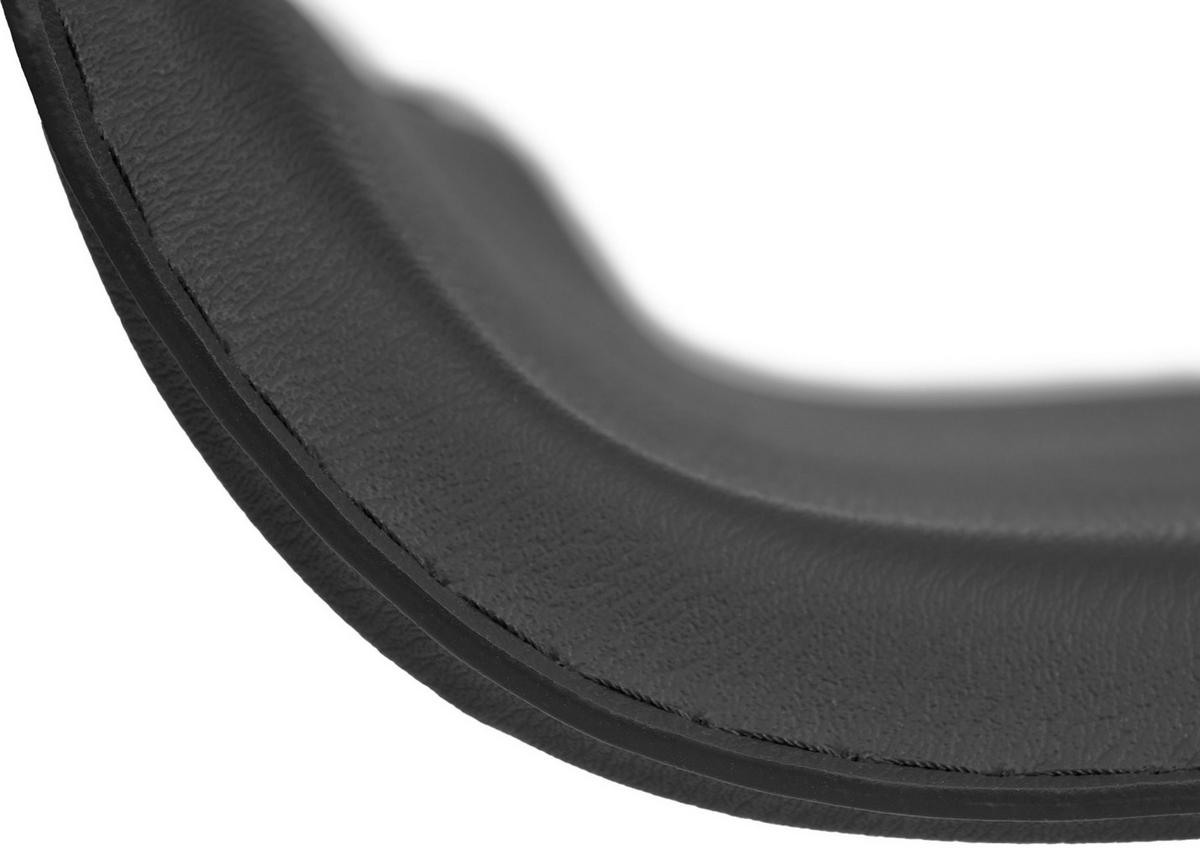 BARHOCKER Lederlook schwarz - Chromfarben/Schwarz, Textil/Metall (38/65/41cm) - CLP