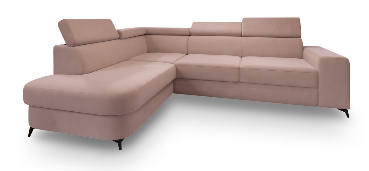 ROHOVÁ SEDAČKA ALVORO starorůžová - starorůžová/černá, kov/dřevo (253/190cm) - MASSENO