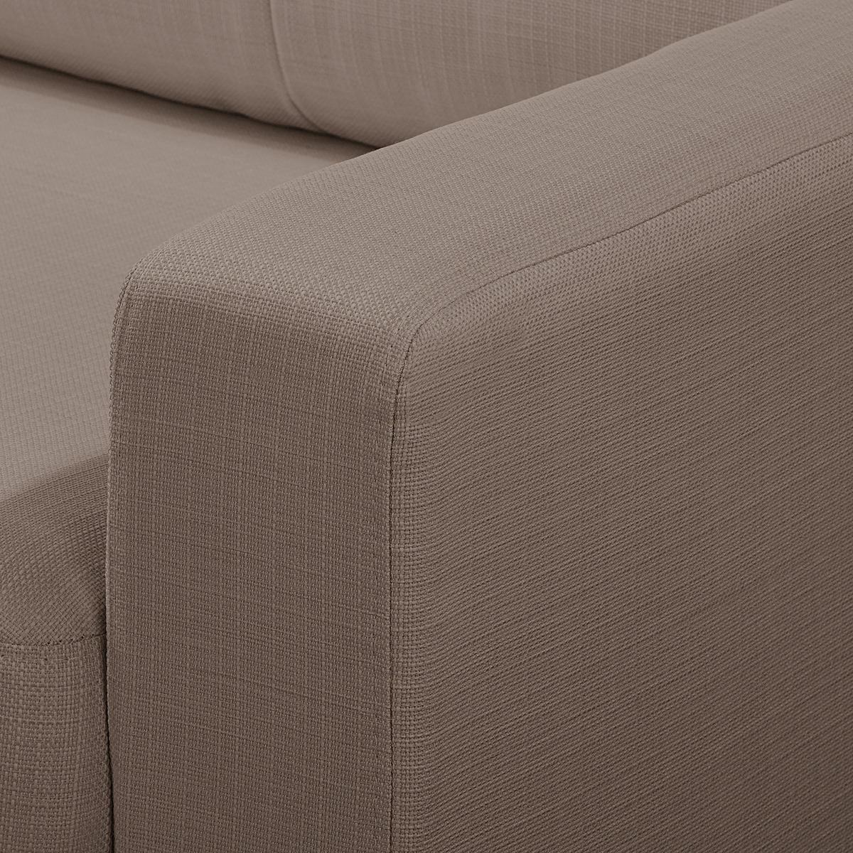 3-SITZER SOFA - Strukturstoff - Hellbraun, Textil (198/88/90cm) - home24