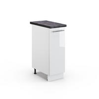 APOTHEKERUNTERSCHRANK Fame-Line Weiß Hochglanz 30 cm, AP Anthrazit - Weiß Hochglanz/Weiß, Holzwerkstoff (30/82/60cm) - Vicco