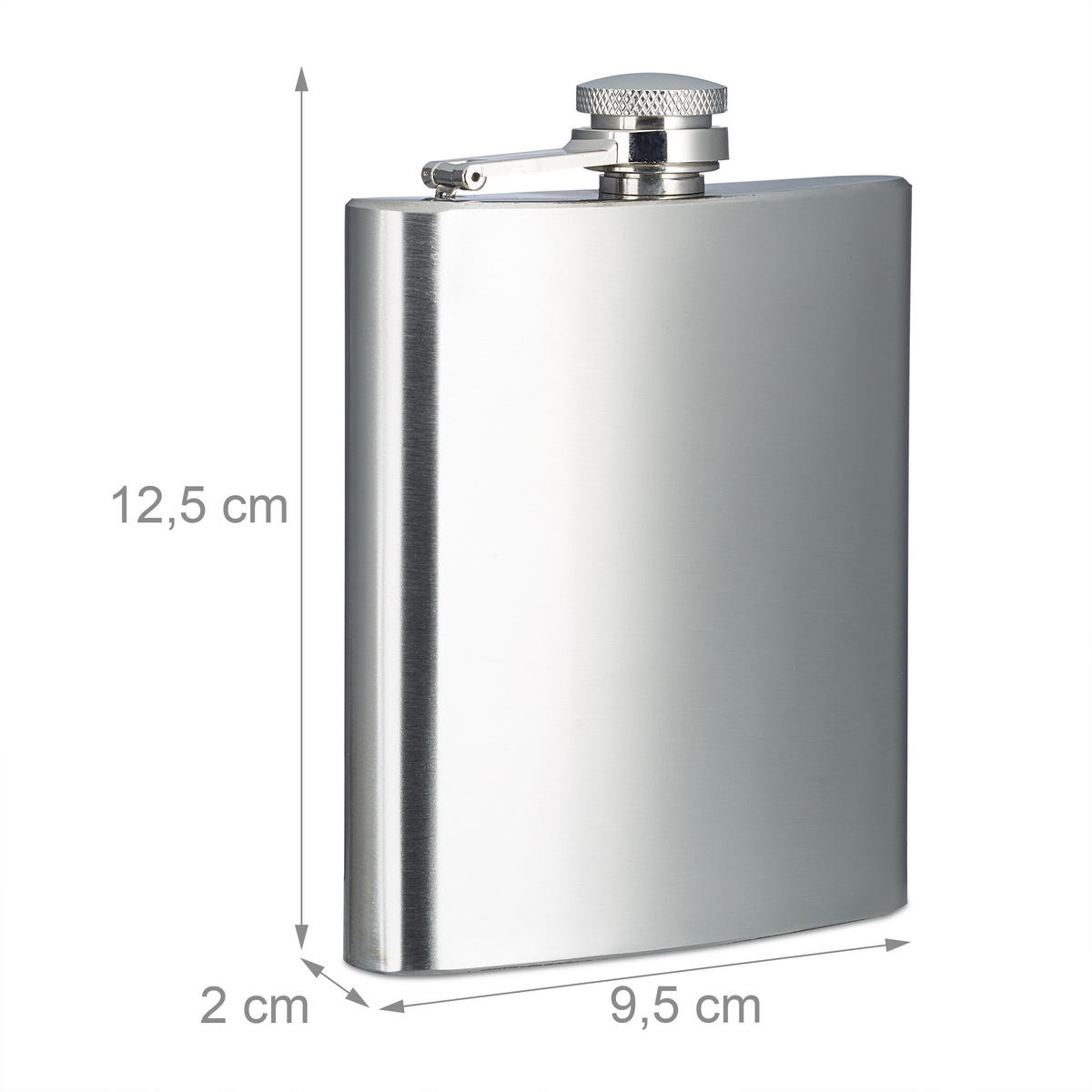 10XMINI fľaša - strieborná, kov (9.5/12.5/2cm) - Relaxdays