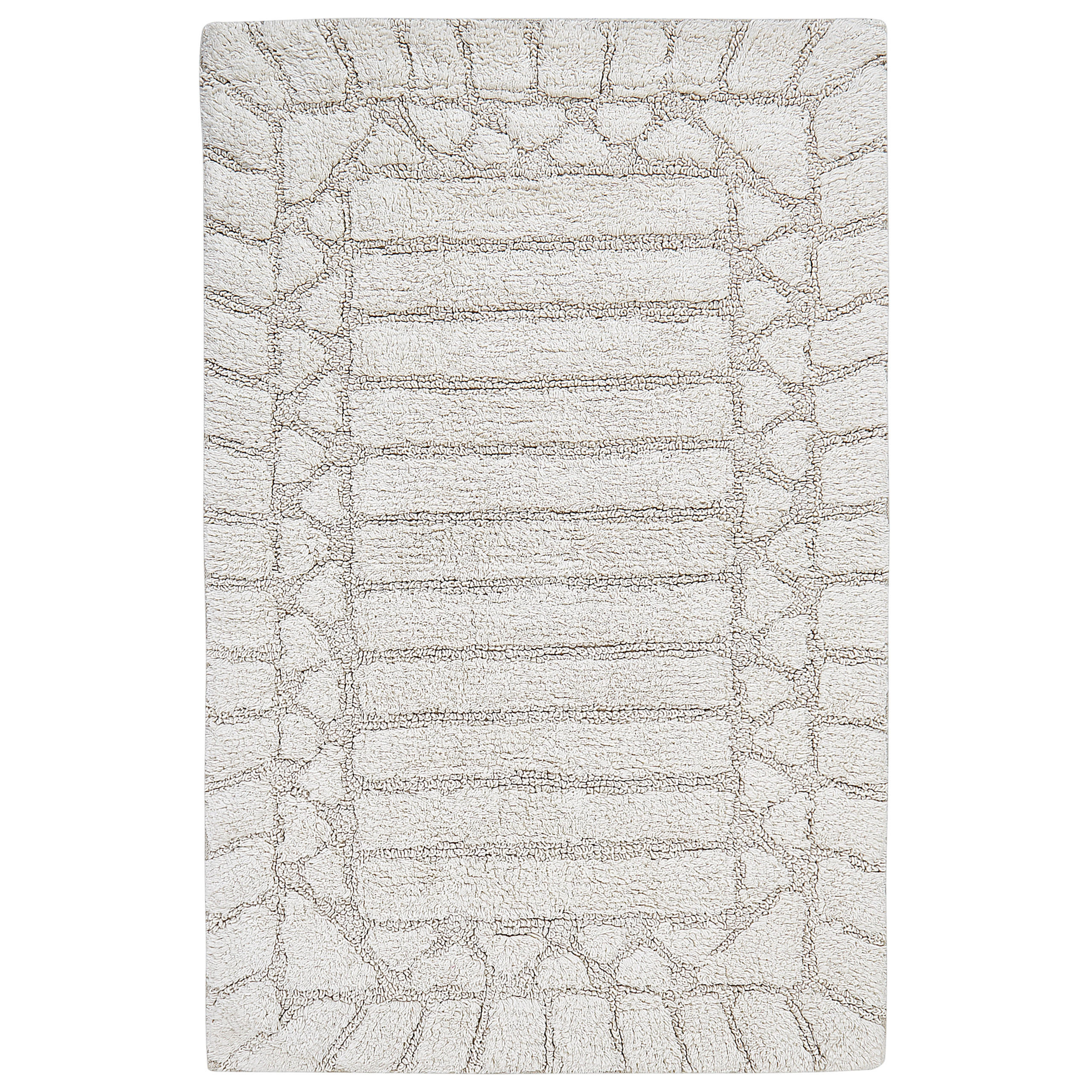 BADEMATTE Hellbeige 60/90 cm Baumwolle Tekke - Beige, Textil (60/90cm) - Beliani
