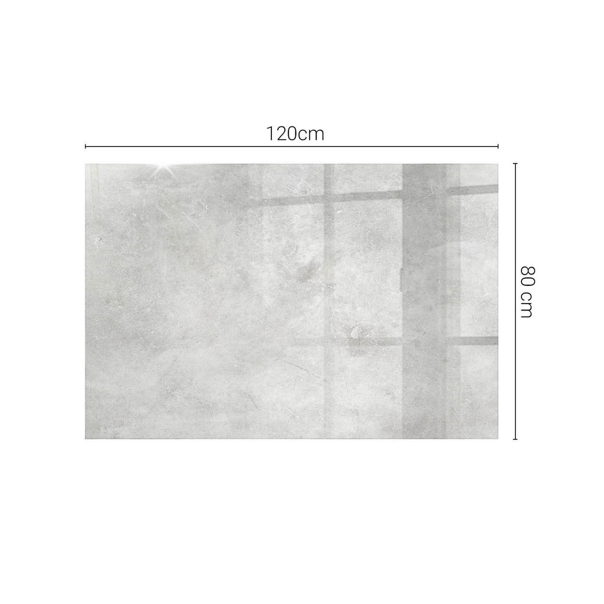 TISCHPLATTE 120x80 cm Betonoptik mit Rissen - Hellgrau, Glas (120/80/0.4cm) - TULUP