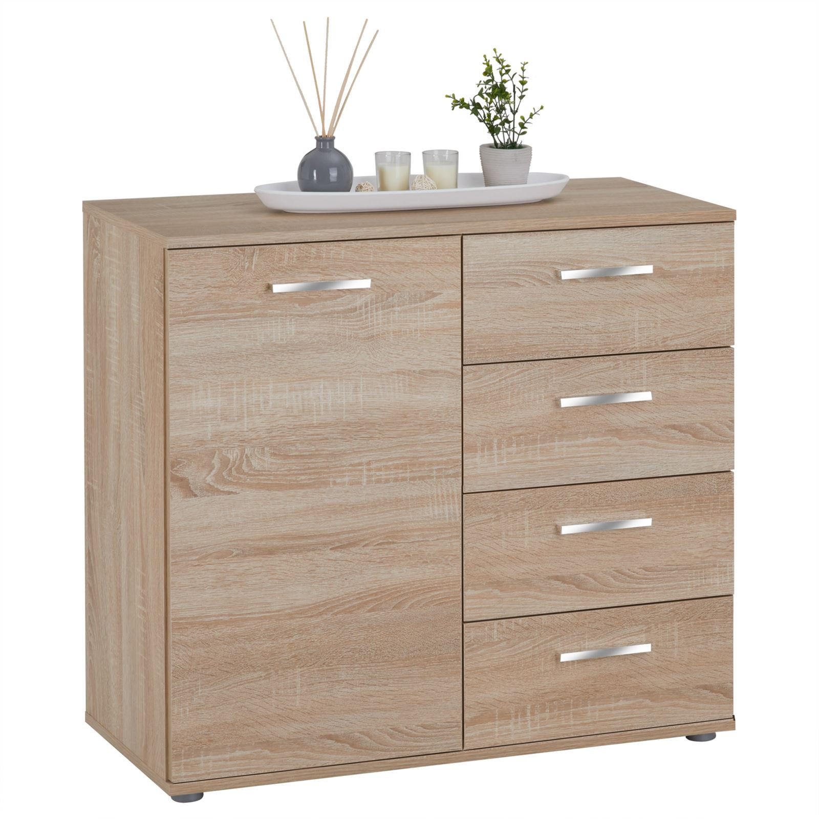 KOMMODE CHICAGO - Sonoma Eiche, Holzwerkstoff (91/82/40cm) - CARO-Möbel