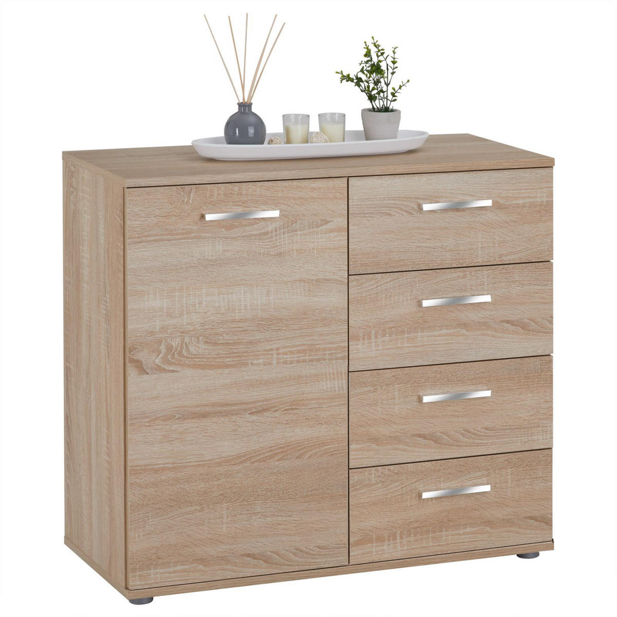 KOMMODE CHICAGO - Sonoma Eiche, Holzwerkstoff (91/82/40cm) - CARO-Möbel