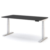 SCHREIBTISCH Elektrisch Höhenverstellbarer Familien Schreibtisch Pitino Curved Anthrazit Signalweiß 160/80/52.5-121cm - Anthrazit/Weiß, Holzwerkstoff/Metall (80/160/121cm) - ASSMANN