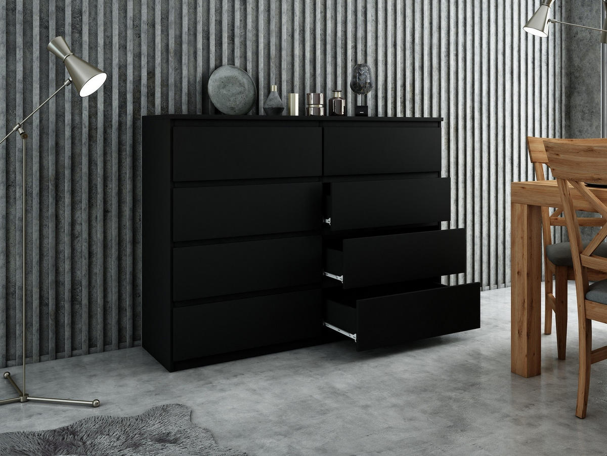 KOMMODE Schwarz 120/102/39 - Schwarz, Holzwerkstoff (120/102/39cm) - RAUMHIRSCH FURNITURE