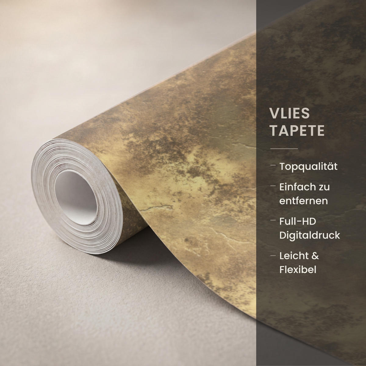 TAPETE - Antik - Metallic-Look - Gold - 220x280 cm - Messingfarben, Papier (220/280cm) - OnlyWow