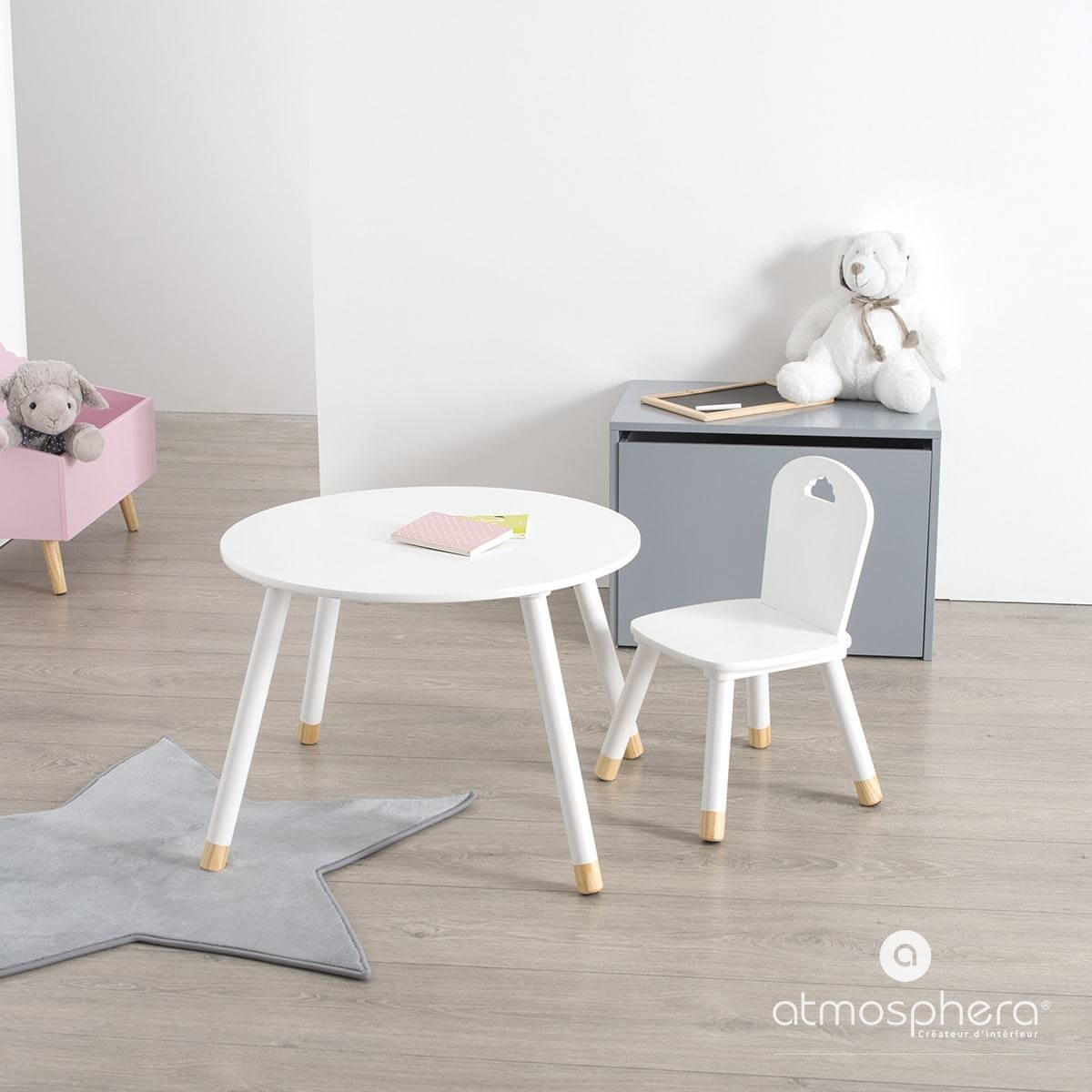 KINDERSTUHL Holz, Grau, Naturfarbe - Weiß/Braun, Holz/Holzwerkstoff (28/50/28cm) - Atmosphera for kids