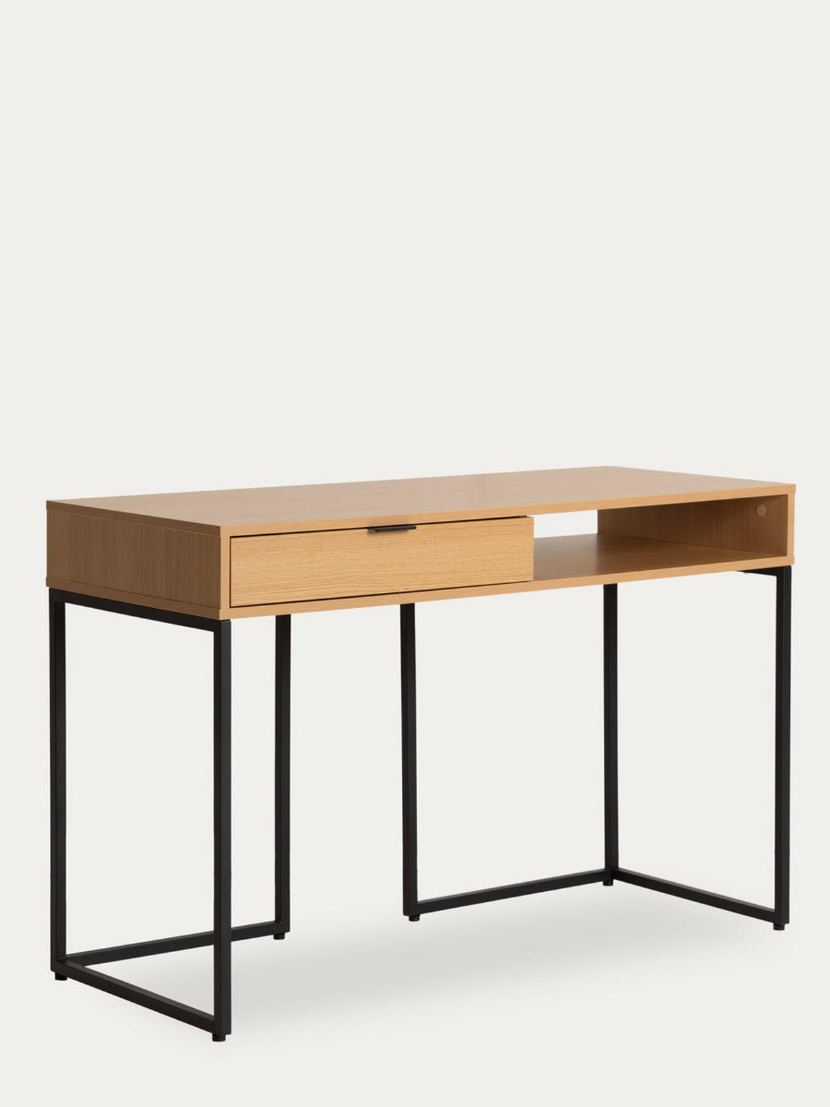 SCHREIBTISCH Bari Natur 50 x 120 - Schwarz/Braun, Holzwerkstoff (120/50/78cm) - Kenay Home