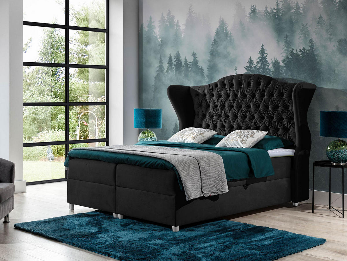 BOXBETT Livia - Schwarz, Holz (180/200cm) - MIRJAN24