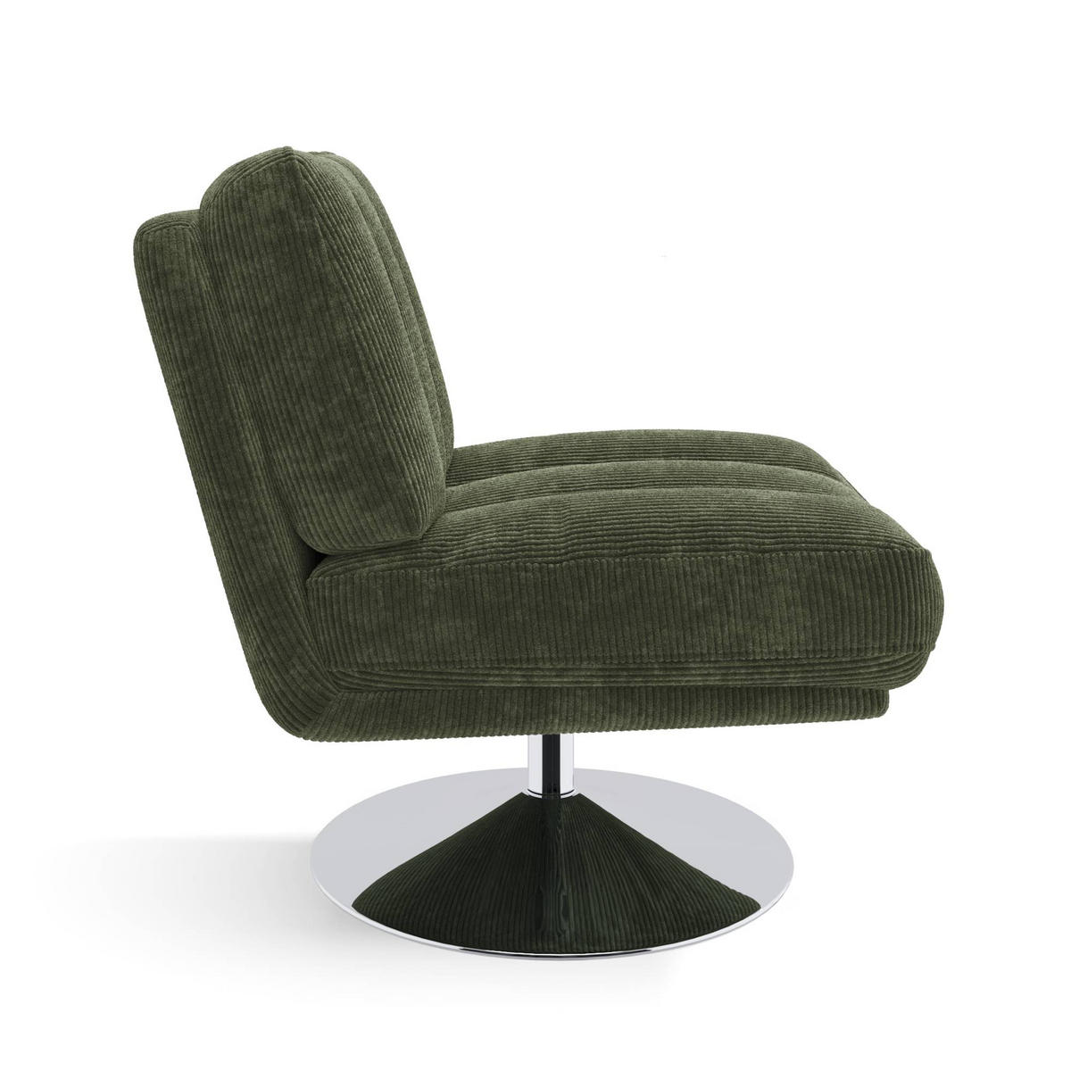 SESSEL Gerippter Samt Retro-Grün 60.14cm - Dunkelgrün/Grün, Textil (60.14/80/74cm) - Sia Home