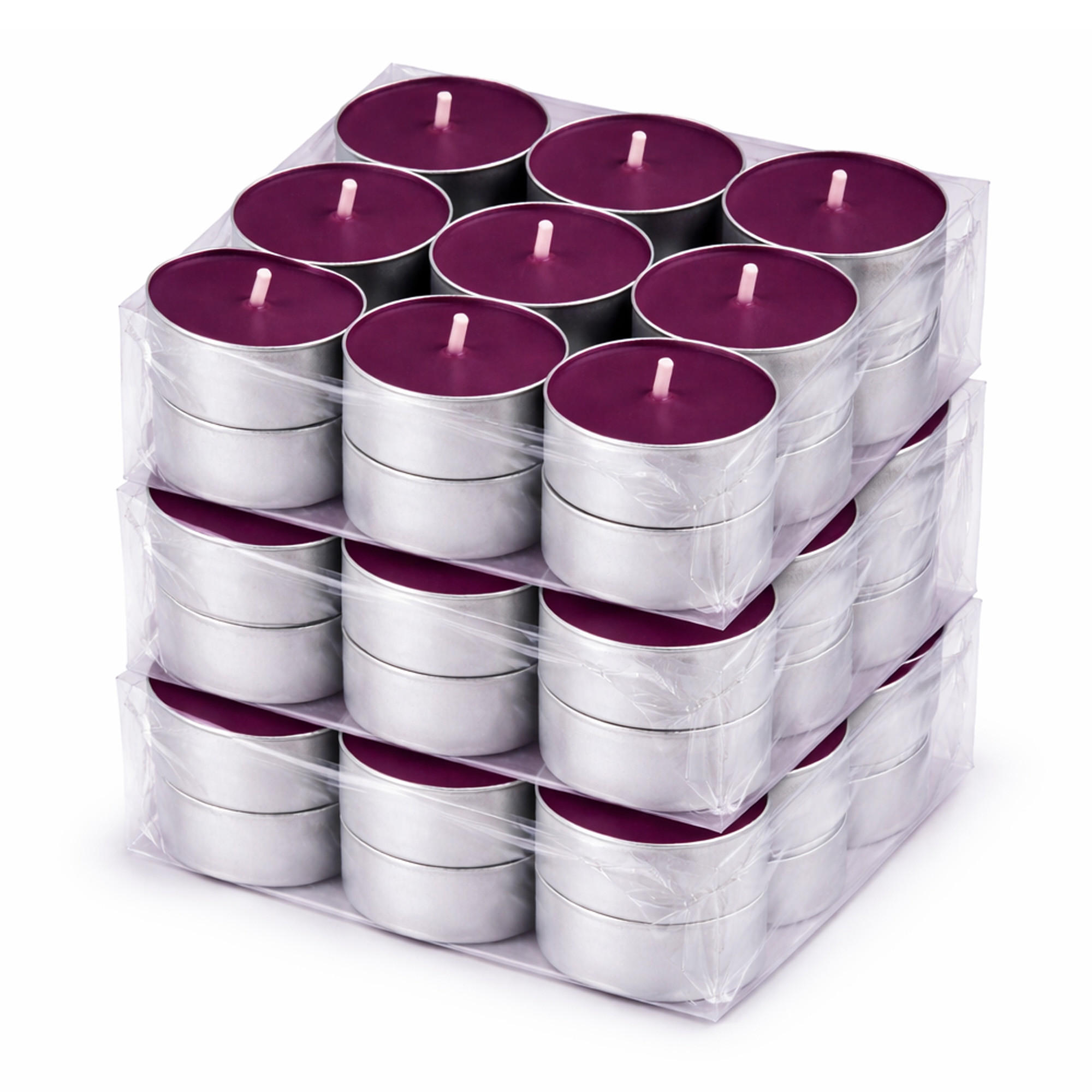 TEELICHT mit Duft - Brombeere - 54er Pack - Brombeere, Naturmaterialien (4/1.5/4cm) - HS Candle