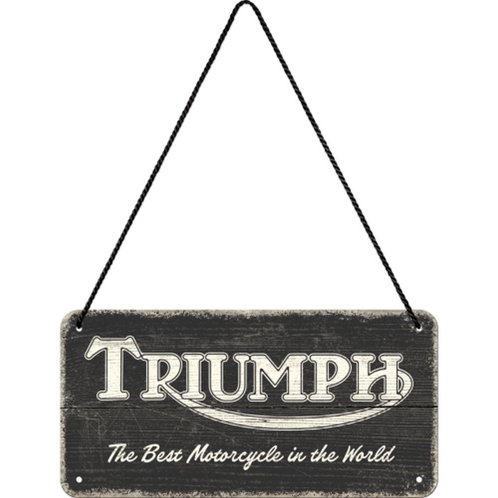 HÄNGESCHILD 10/20 cm Triumph Triumph Logo Black Wood - Multicolor, Metall (20/10/0.2cm) - Nostalgic-Art