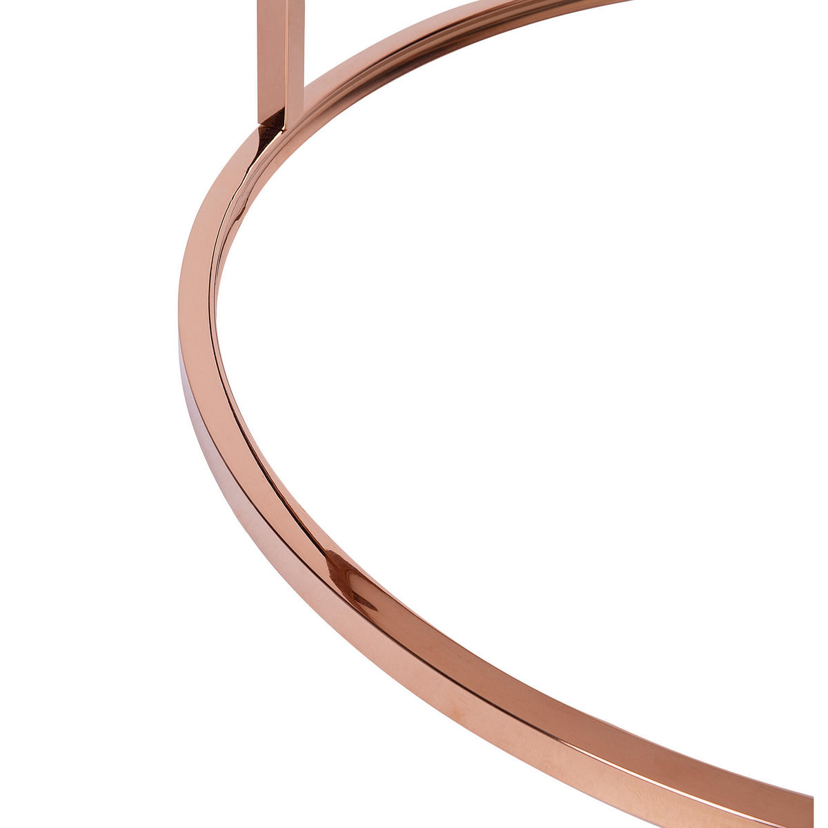 COUCHTISCH Marmor Optik beige/kupfer 70 cm Coral - Beige/Roségold, Metall (70/70/43cm) - Beliani