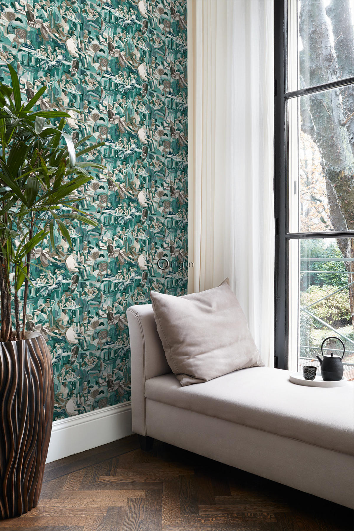 TAPETE figurative Motive 53 cm x 10.05 m - Türkis, Papier (53/1000cm) - Origin Wallcoverings