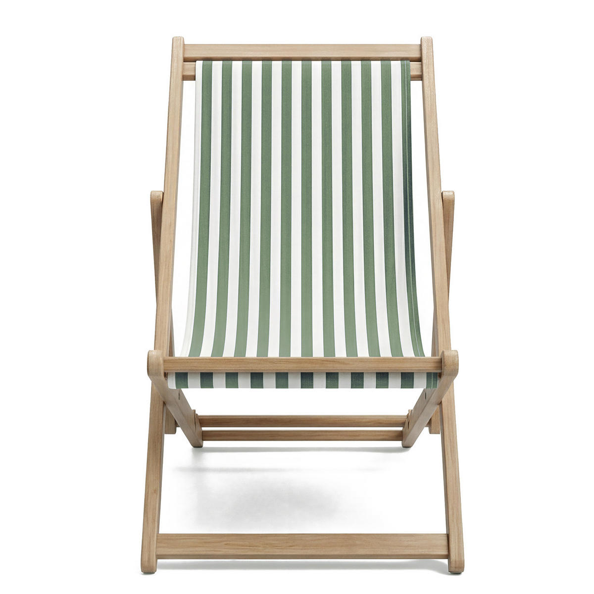 LIEGESTUHL - Akazie massiv / Webstoff - Salbeigrün, Holz/Textil (63/88/102cm) - home24