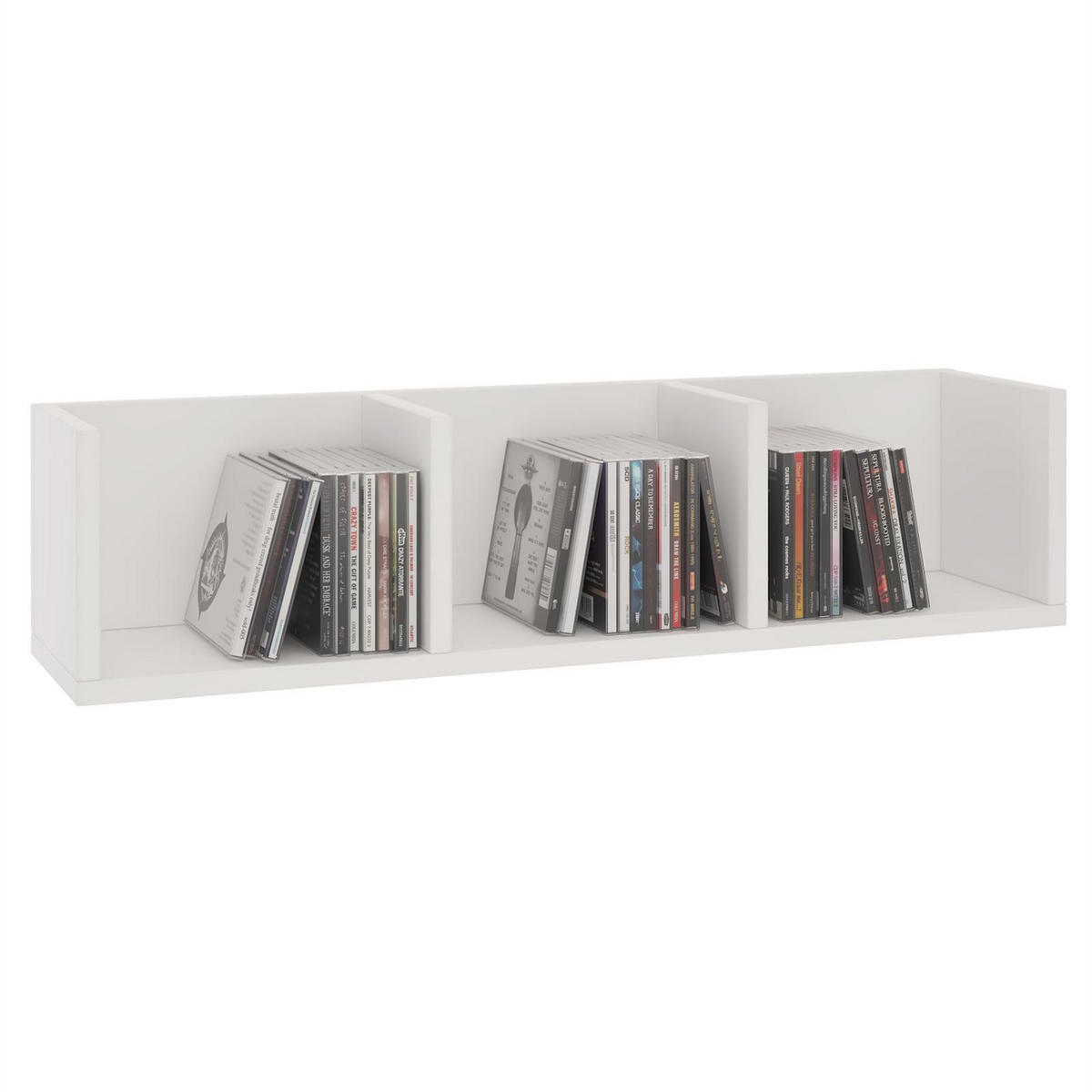 CD/DVD- REGAL STARS - Weiß, Holzwerkstoff (75/18/18cm) - CARO-Möbel
