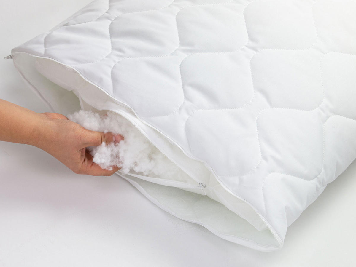 KISSEN, 60x80 cm, 100% Polyester-Hohlfaser Füllung, Weiß - Weiß, Textil (60/80cm) - Zollner