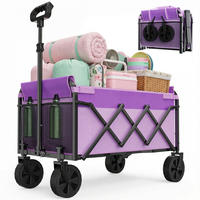 FALTWAGEN, klein-tragbar, 100kg Traglast, verstellbarer Griff, lila - Lila, Metall (18/34.5/44cm) - Vallsero