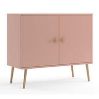 KOMMODE Rosa Boho Mit Regalen Auf Hohen Beinen Mit Massivholzbeinen - Rosa, Holzwerkstoff (100/85/42cm) - Sepro Meble