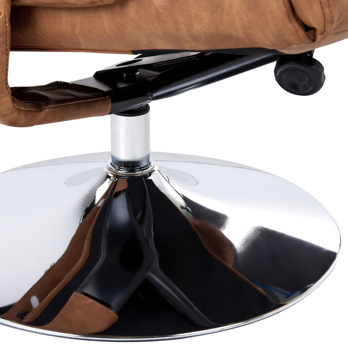 MASSAGESTUHL mit Fußstütze Kunstleder Braun Legend - Braun, Kunststoff (76/103/78cm) - Beliani