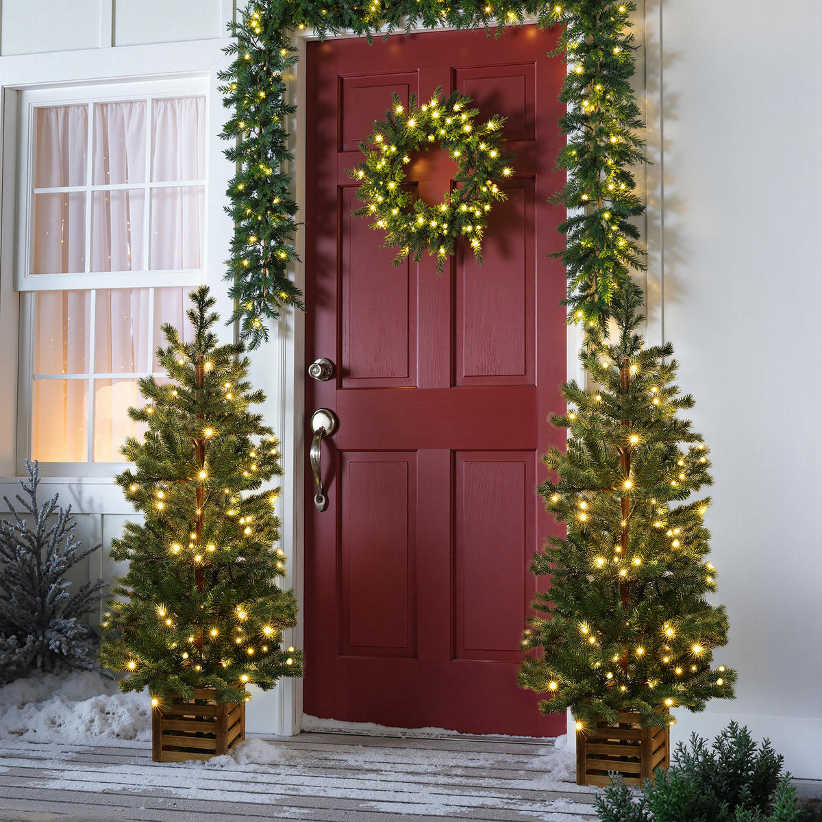 WEIHNACHTSBAUM 120 cm mit Beleuchtung, 537 PE-/PVC-Spitzen, 100 LEDs - Grün, Kunststoff (120cm) - Hometopia