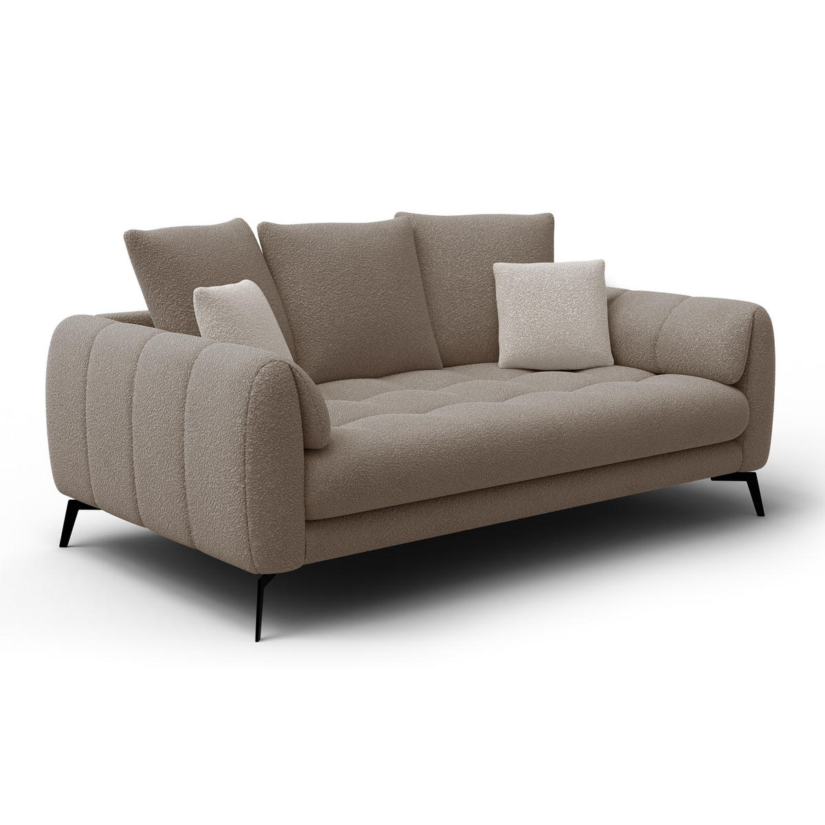 SOFA CALME 2,5-Sitzer, creme - Creme, Holz/Textil (199/92/108cm) - Courtois Laville