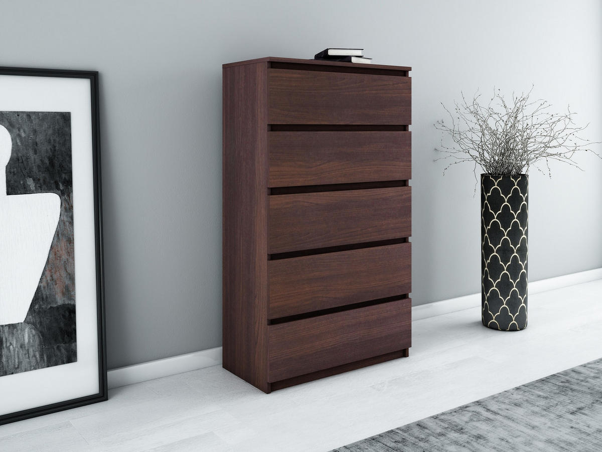 KOMMODE bella5 - Wengefarben, Holzwerkstoff (70/121/35cm) - roe furniture