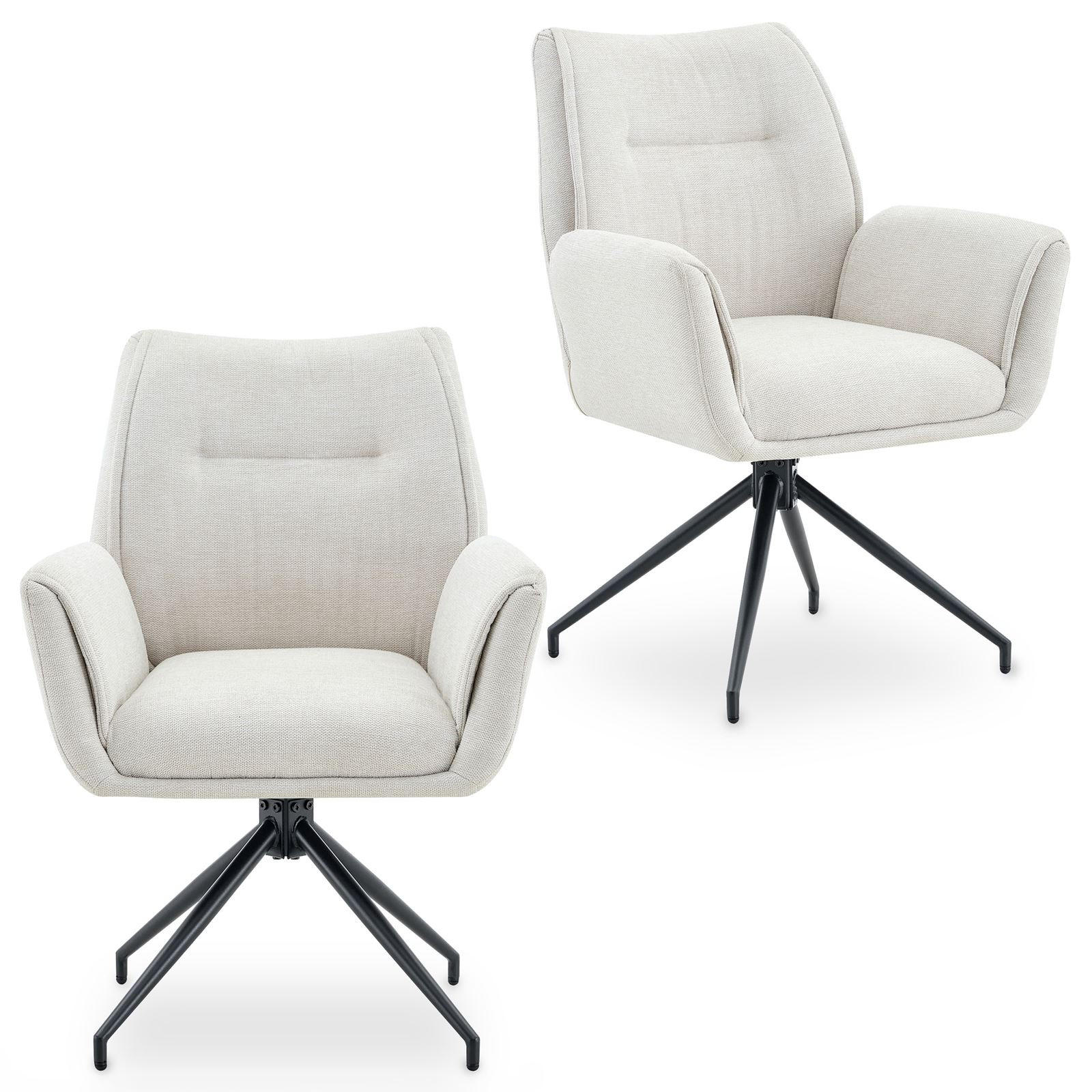 ESSZIMMERSTÜHLE LIRA 2er-Set cremeweiß - Creme, Textil (65/88/64cm) - IDIMEX