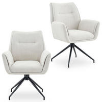 ESSZIMMERSTÜHLE LIRA 2er-Set cremeweiß - Creme, Textil (65/88/64cm) - IDIMEX