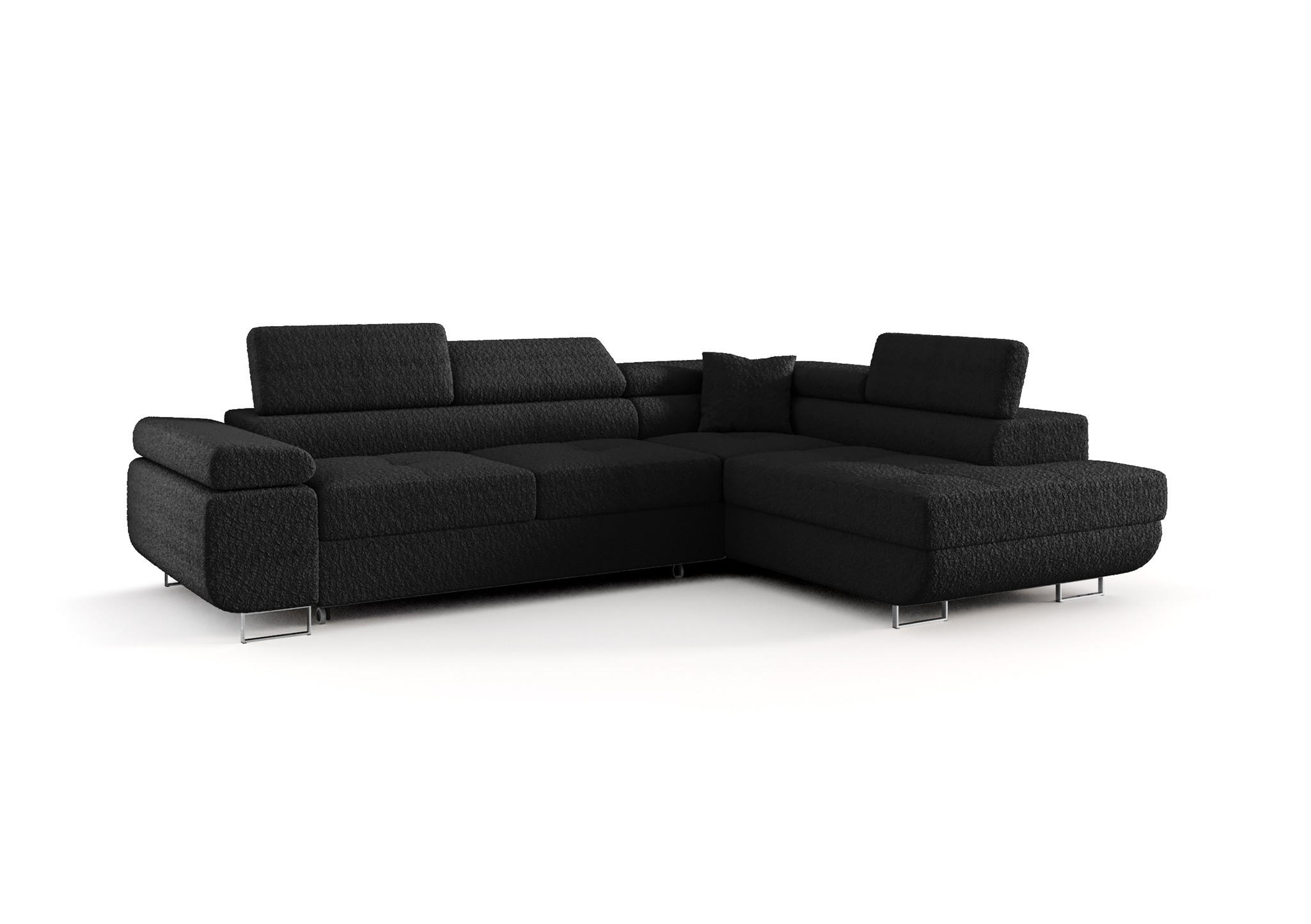 Fun Möbel Ecksofa Schwarz 275x202 cm