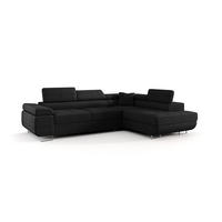 ECKSOFA Monaro Mit Schlaffunktion - Schwarz, Holzwerkstoff/Textil (275/202cm) - Fun Möbel