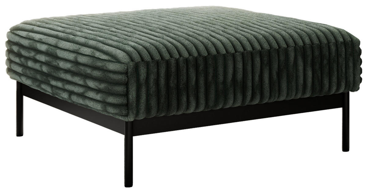 SCHLAFSOFA SALENTO Grün Cord - Schwarz/Grün, Textil/Metall (221/82/193cm) - MKS