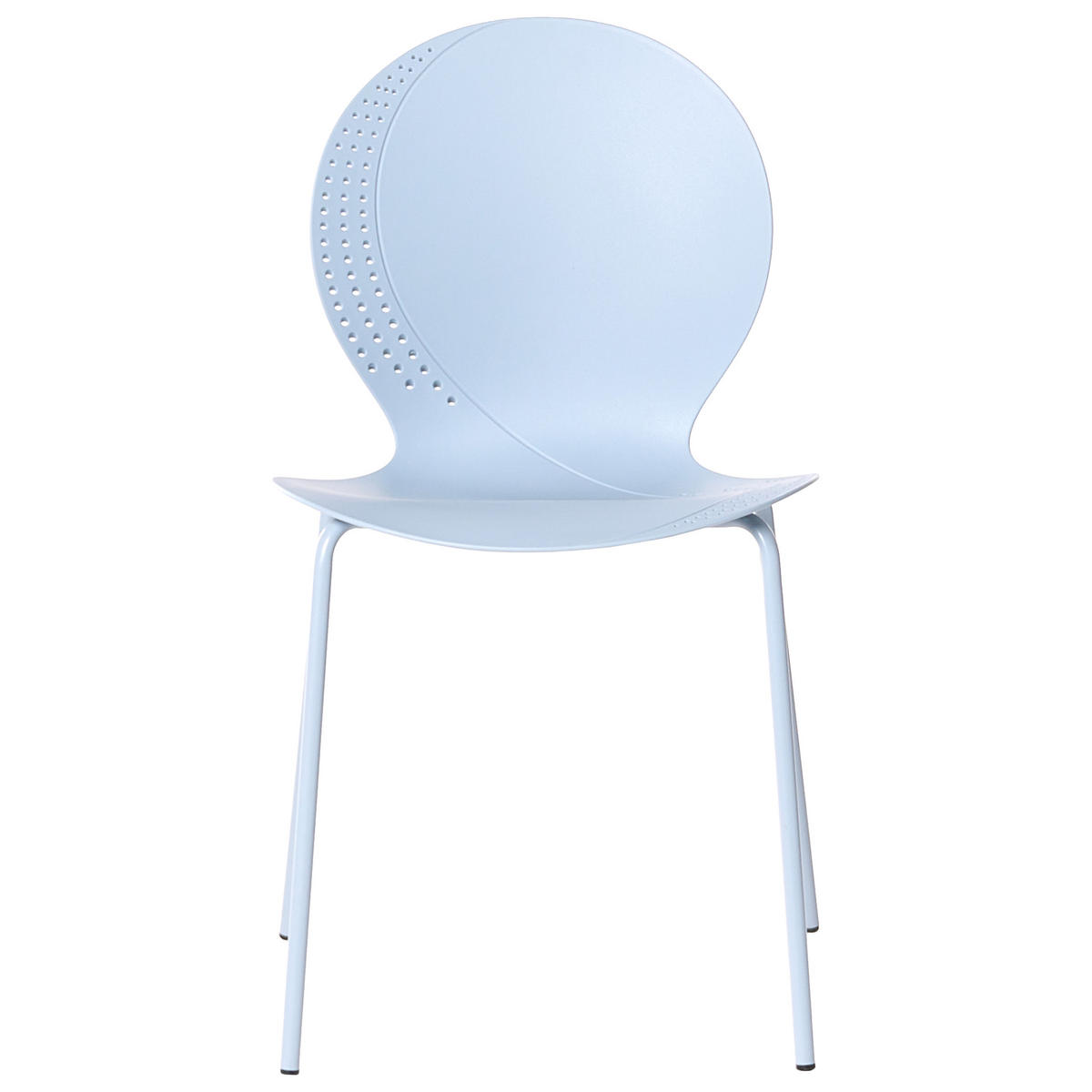 GARTENSTUHL 4er-Set stapelbar Hellblau Milos - Hellblau, Kunststoff (45/80/48cm) - Beliani