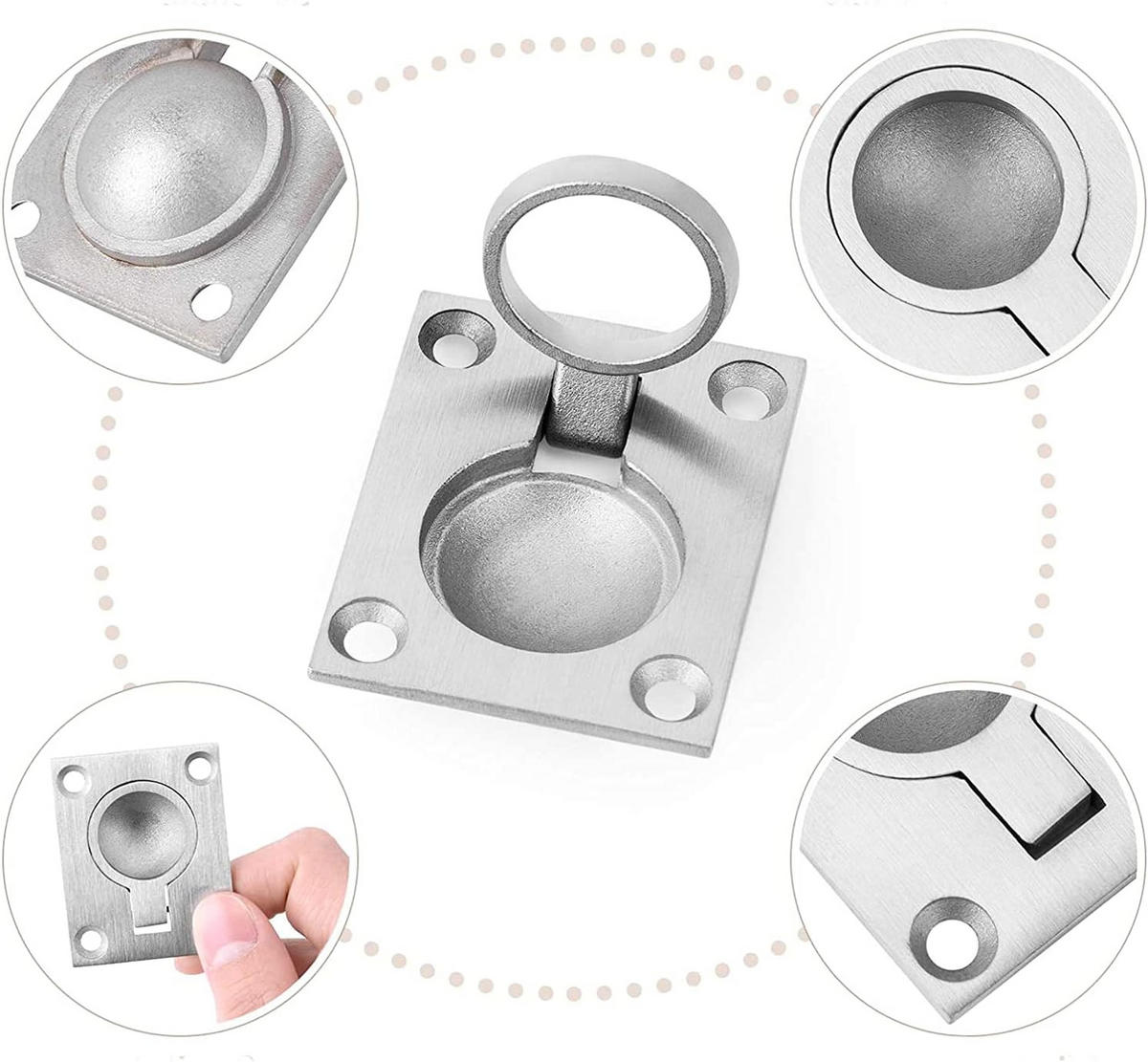 MÖBELGRIFF 2er-Set Edelstahl - Silberfarben, Metall (0.4/1/0.5cm)