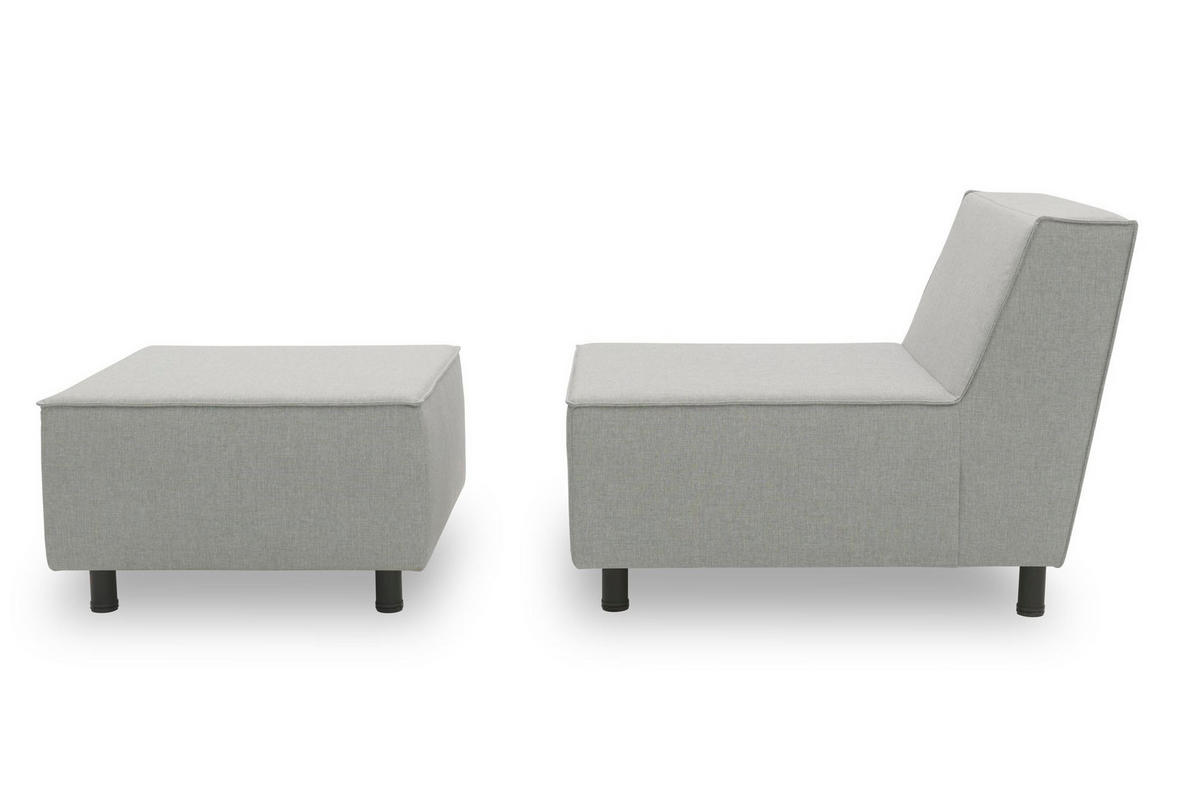 GARTENLOUNGE-SET 1 Brandie 146x77x176 mit Outdoorbezug in silber - Silberfarben, Kunststoff (176/77/146cm) - 58aufmkessel